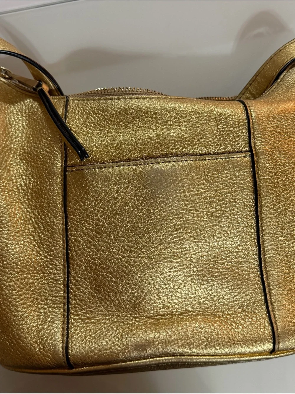 Michael Kors Metallic Gold Leather Shoulder Crossbody Bag